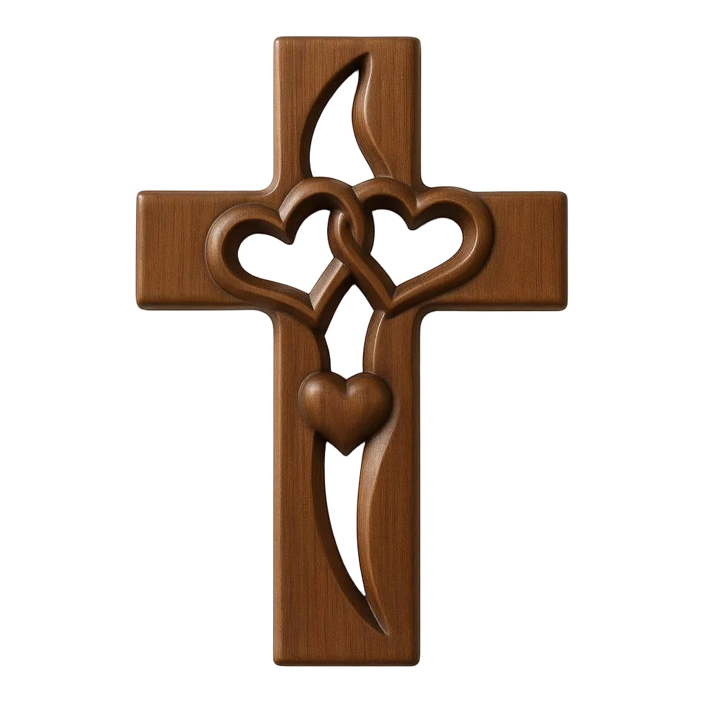 Intertwined Heart Cross Wall Décor