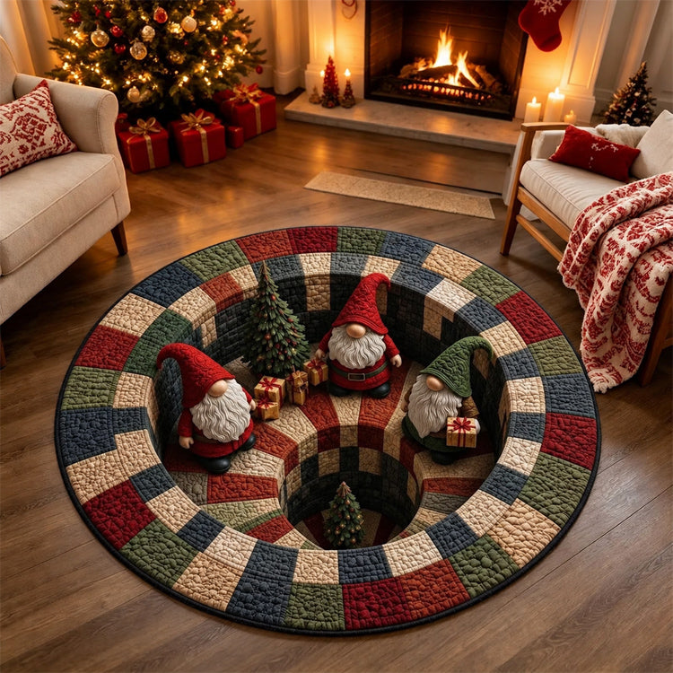 🔥Last Day 50% OFF🎁3D Christmas Illusion Round Rug