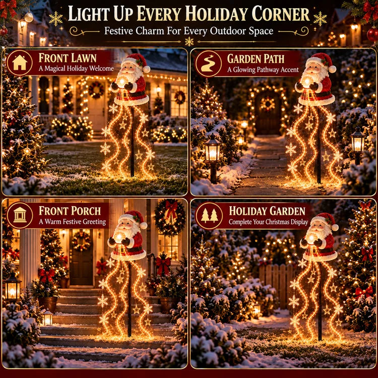 Solar Santa Magic Fountain Christmas Garden Light