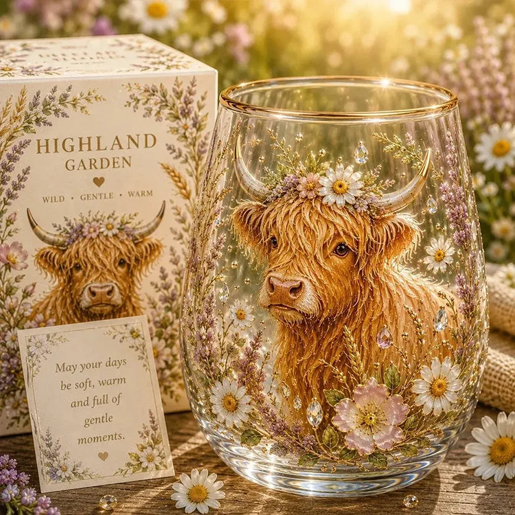 Hand-Painted Garden Glass Cup