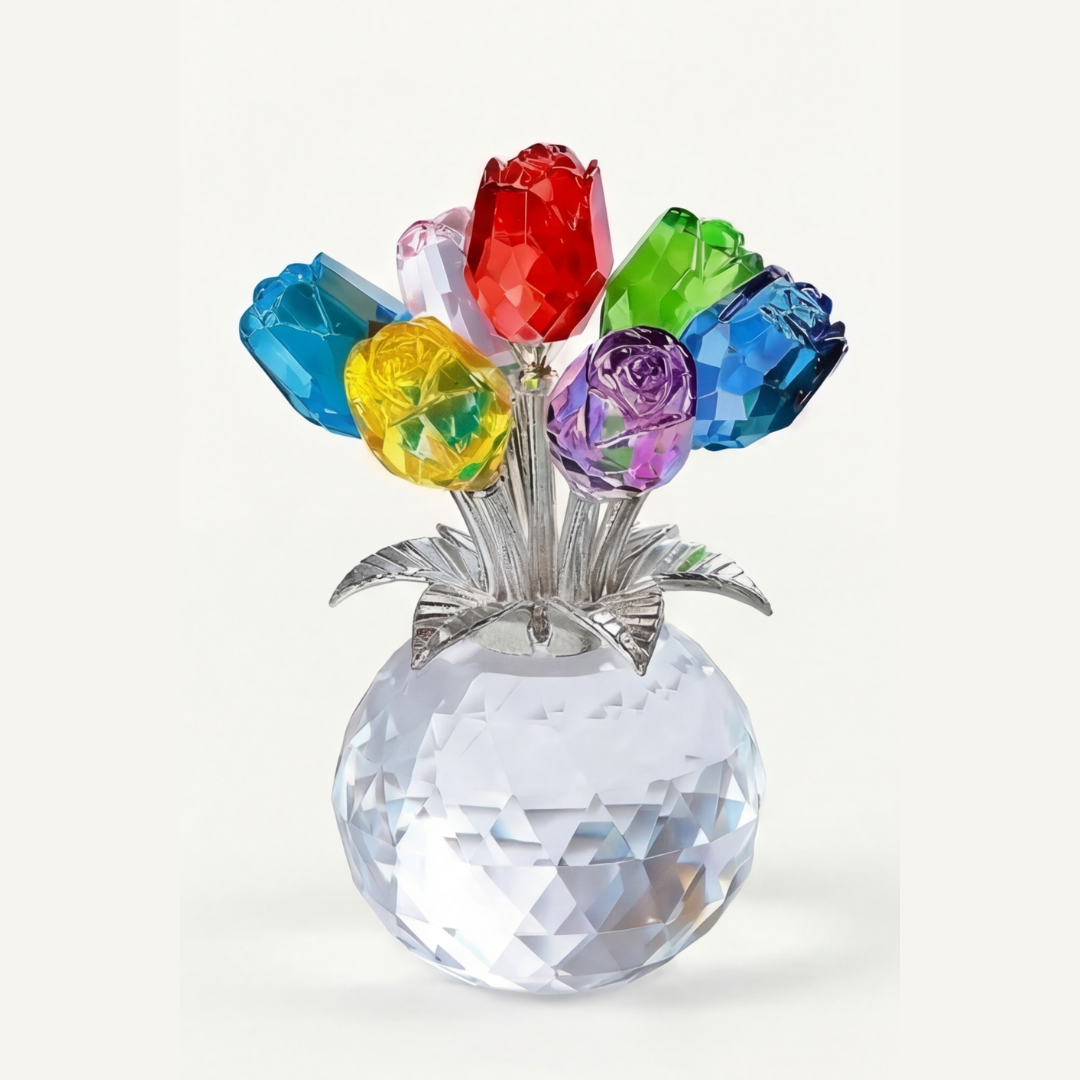 Crystal Rose Bouquet with Vase