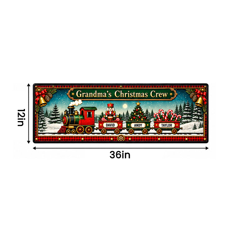Personalized Christmas Family Train Runner Rug