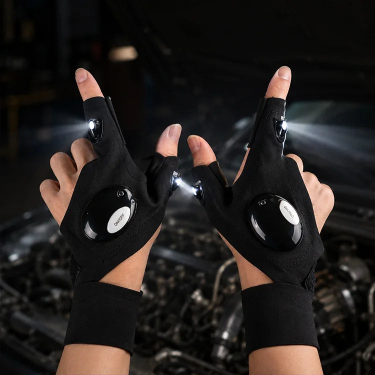 Hands-Free LED Fingertip Work Glove