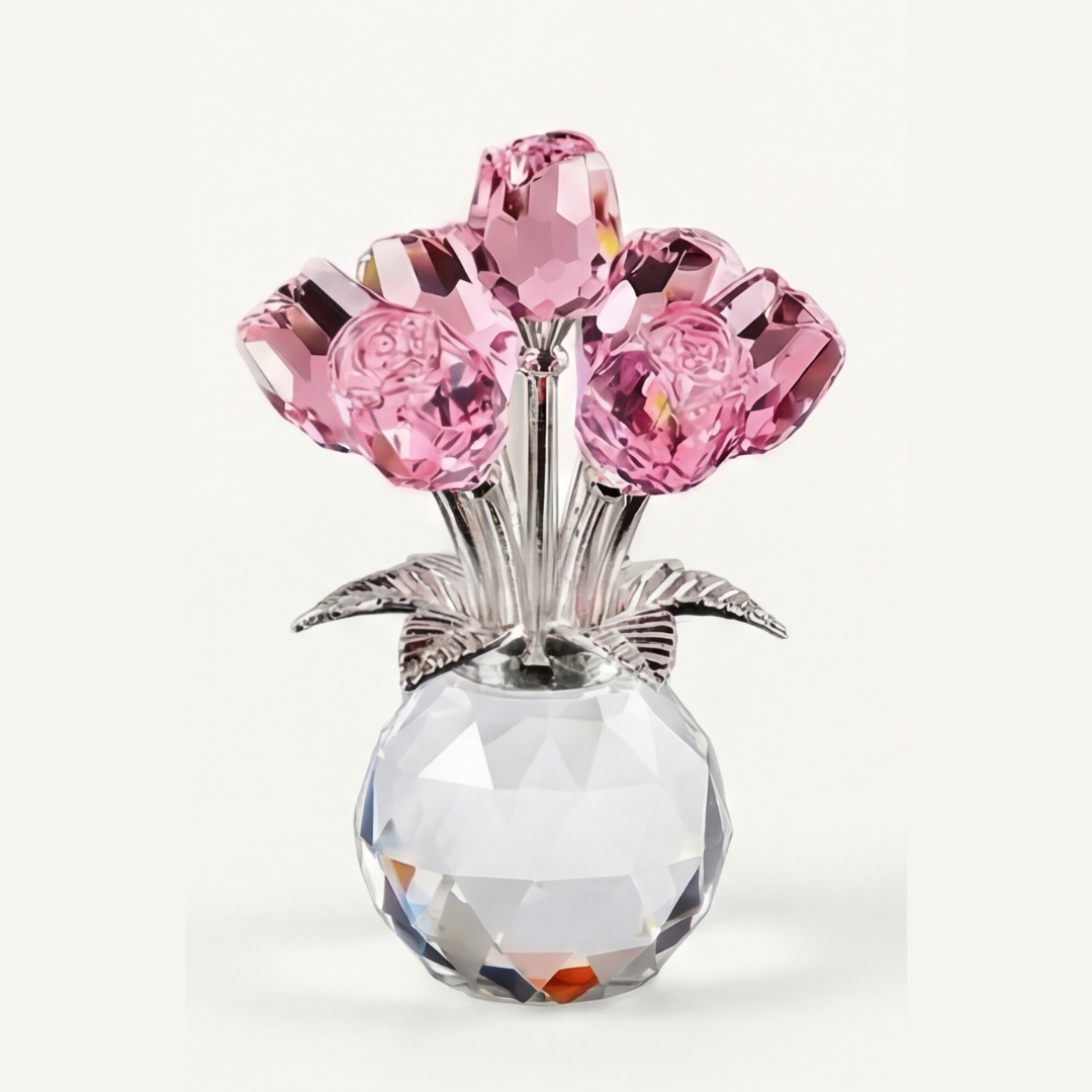 Crystal Rose Bouquet with Vase