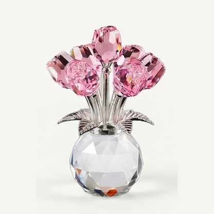 Crystal Rose Bouquet with Vase
