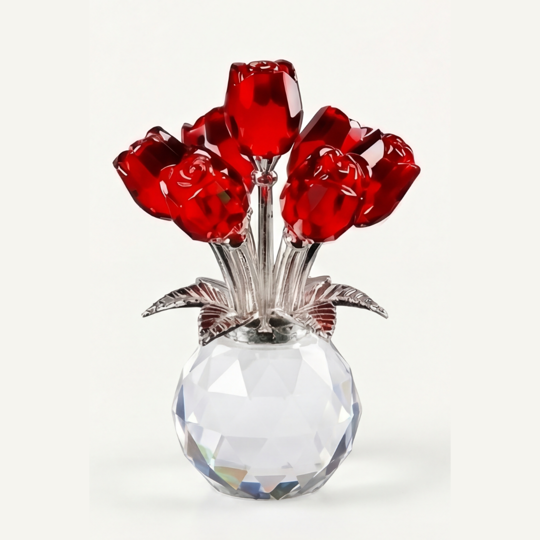 Crystal Rose Bouquet with Vase