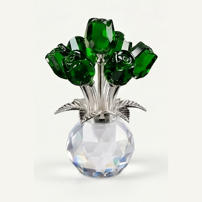 Crystal Rose Bouquet with Vase