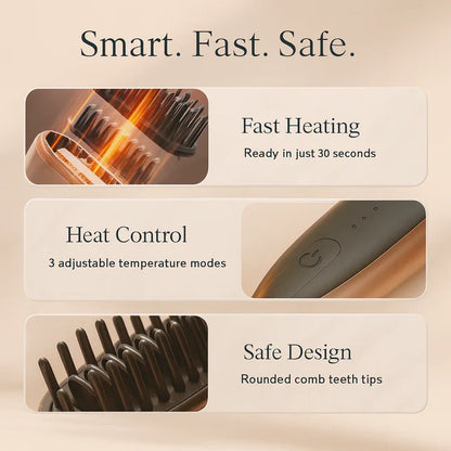 ✨ Portable Cordless 2-in-1 Hair Styling Comb