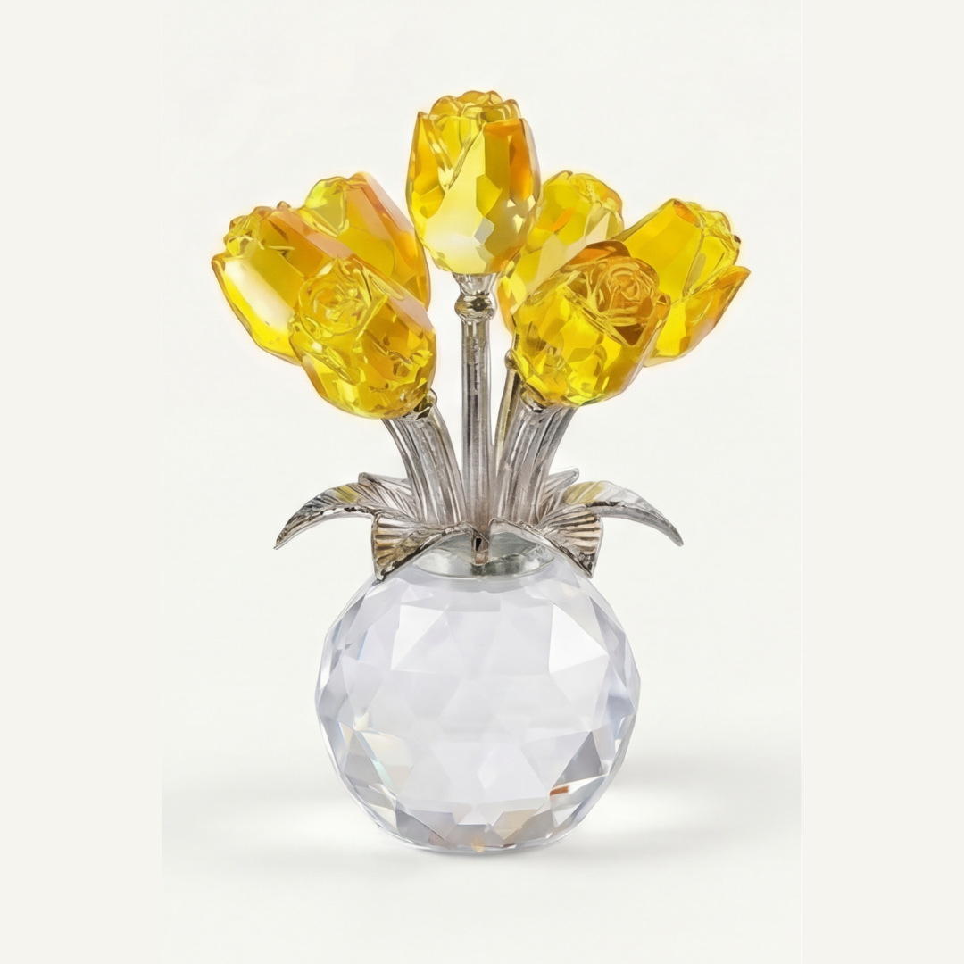 Crystal Rose Bouquet with Vase