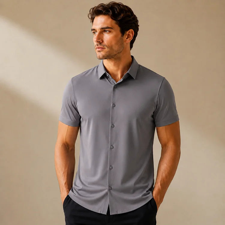 Men’s Ice Silk Stretch Short Sleeve Shirt