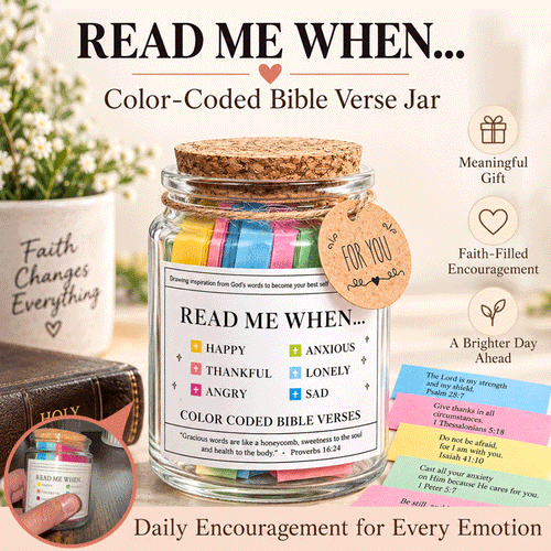 Read Me When Bible Verse Jar – 90 Color-Coded Scripture Cards for Every Emotion