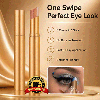 3-Color Eyeshadow Stick – One-Swipe Gradient Eye Makeup Pen