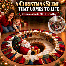 🔥Last Day 50% OFF🎁3D Christmas Illusion Round Rug