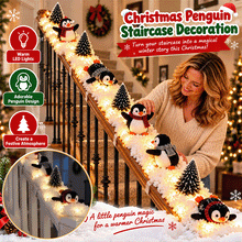 🐧 Christmas Penguin Stair Snow Decor