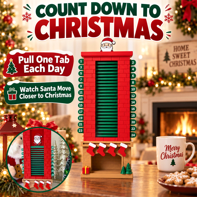 🔥Last Day 50% OFF 🔥Mechanical Santa Chimney Christmas Countdown Calendar – 24-Day Reusable Advent Display