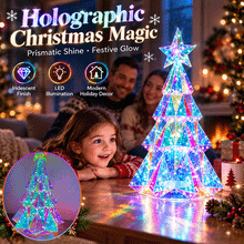 Holographic Christmas Tree & Snowman LED Decor