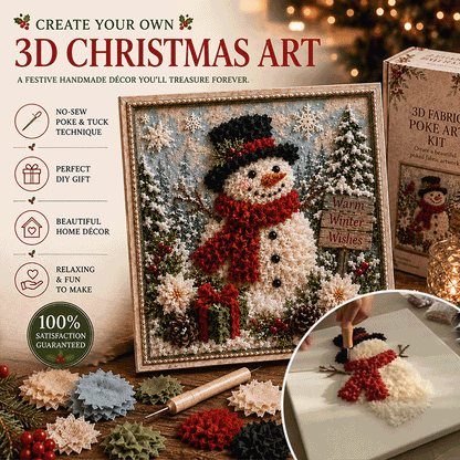 DIY Christmas Fabric Poke Art Kit – 3D Framed Holiday Craft