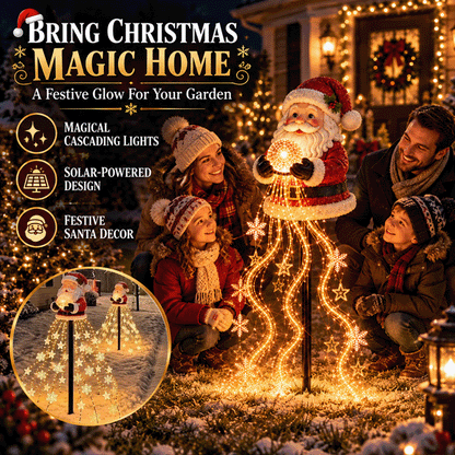 Solar Santa Magic Fountain Christmas Garden Light