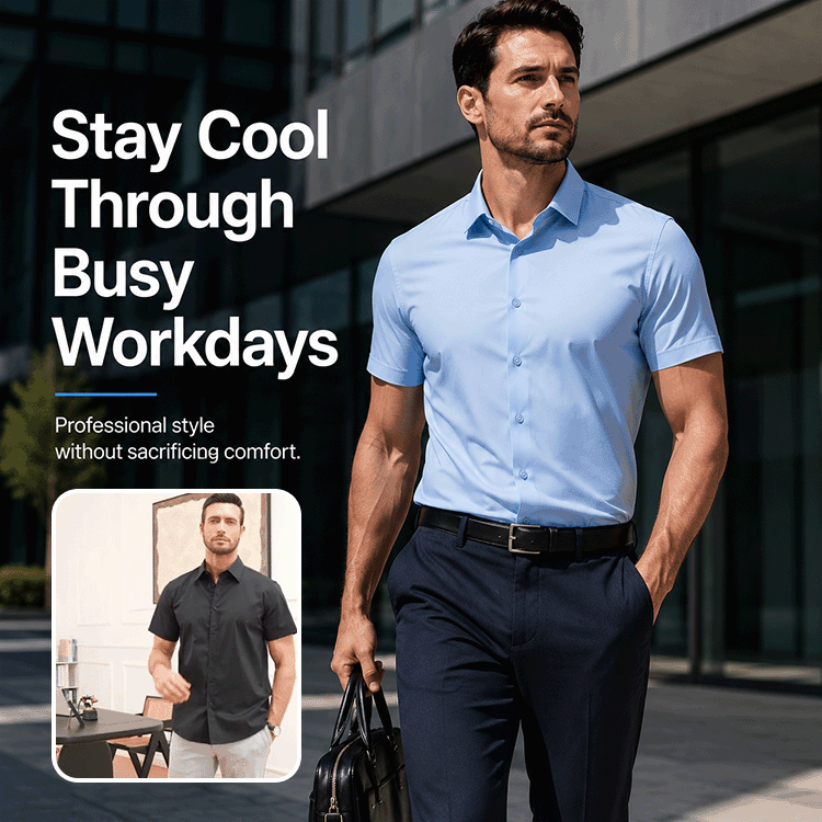Men’s Ice Silk Stretch Short Sleeve Shirt