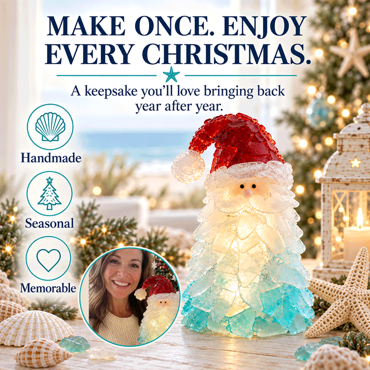 DIY Lighted Sea Glass Christmas Decor Kit – 7 Coastal Holiday Designs