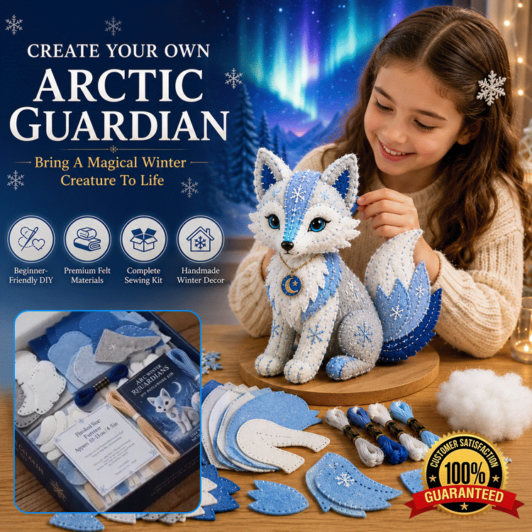Frosty Guardian DIY Stitch Kit – Handmade Felt Animal Craft Gift