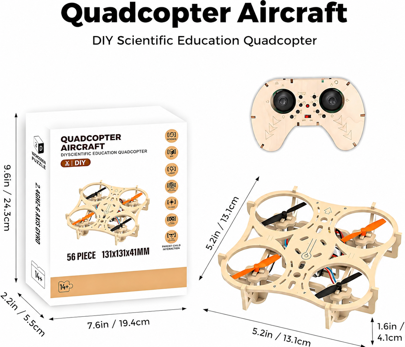 DIY Wooden RC Drone Kit – Hands-On STEM Building Toy For Kids