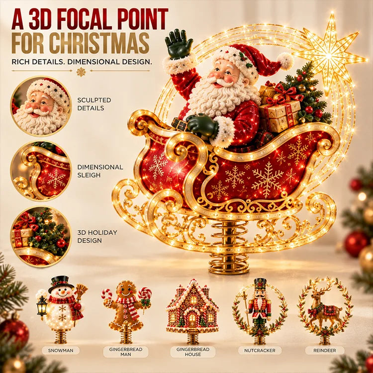 3D Lighted Christmas Tree Topper