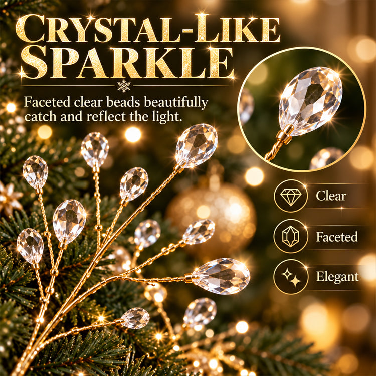 Crystal Christmas Tree Picks – Flexible Sparkling Holiday Branch Accents