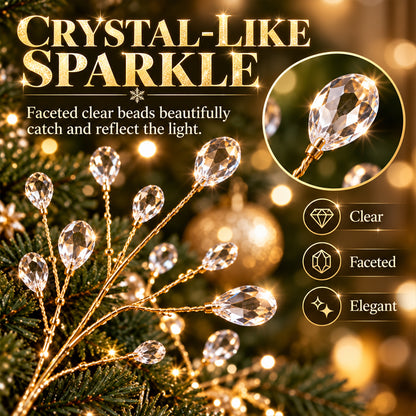 Crystal Christmas Tree Picks – Flexible Sparkling Holiday Branch Accents