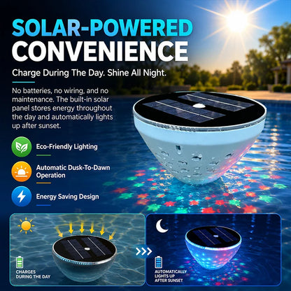 Solar Floating Pool Light – Colorful Underwater Projection Light For Night Swimming