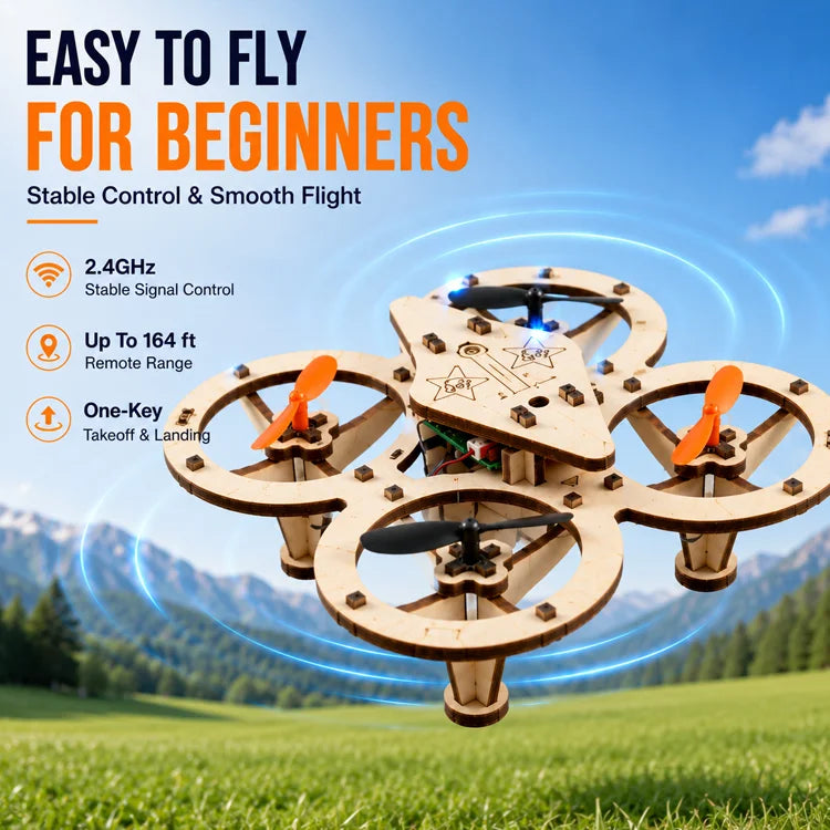 DIY Wooden RC Drone Kit – Hands-On STEM Building Toy For Kids