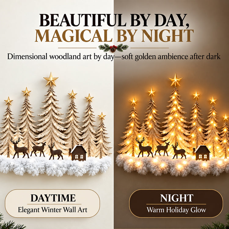 Lighted Christmas Snowy Forest Wall Decor