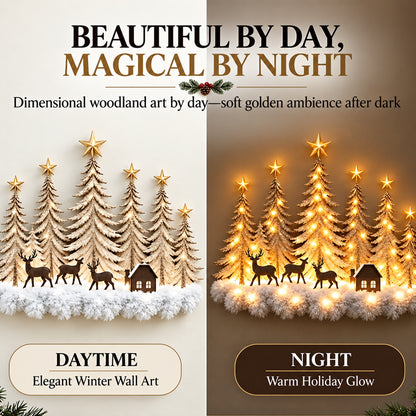 Lighted Christmas Snowy Forest Wall Decor