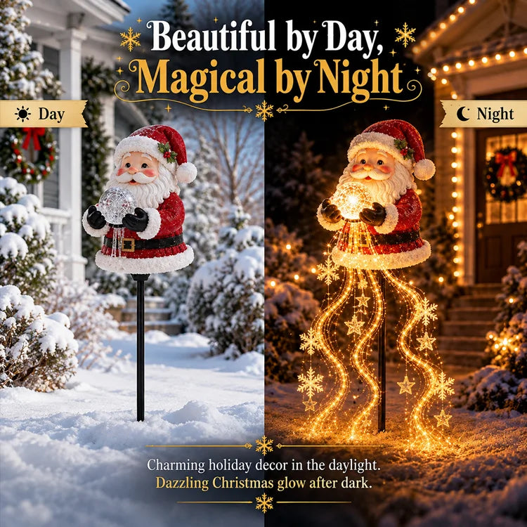 Solar Santa Magic Fountain Christmas Garden Light