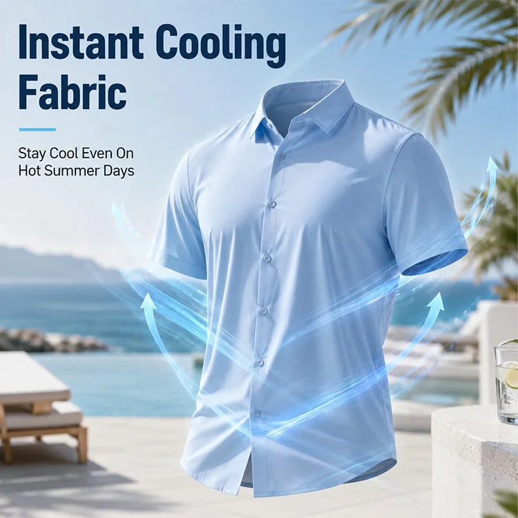 Men’s Ice Silk Stretch Short Sleeve Shirt
