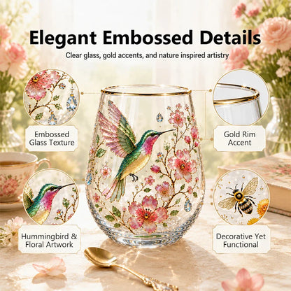 Hand-Painted Garden Glass Cup