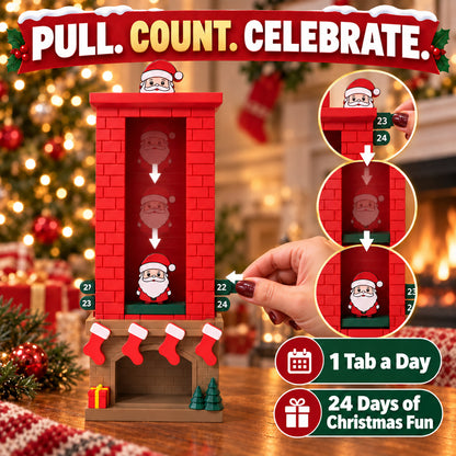 🔥Last Day 50% OFF 🔥Mechanical Santa Chimney Christmas Countdown Calendar – 24-Day Reusable Advent Display