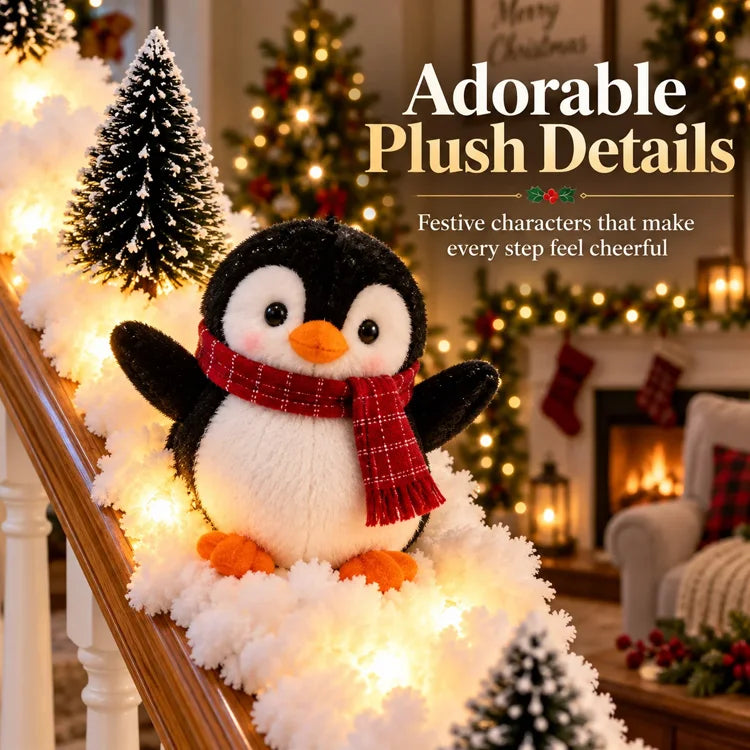 🐧 Christmas Penguin Stair Snow Decor