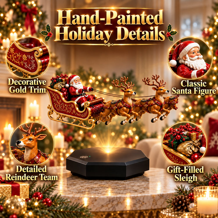 Magnetic Levitation Santa Sleigh – 360° Rotating Christmas Display