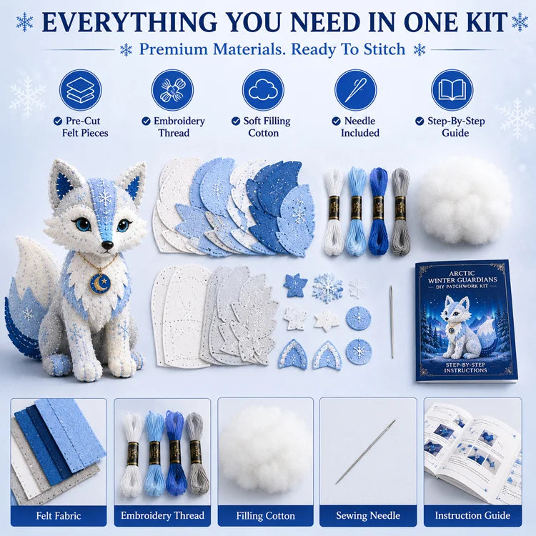 Frosty Guardian DIY Stitch Kit – Handmade Felt Animal Craft Gift