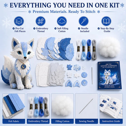 Frosty Guardian DIY Stitch Kit – Handmade Felt Animal Craft Gift