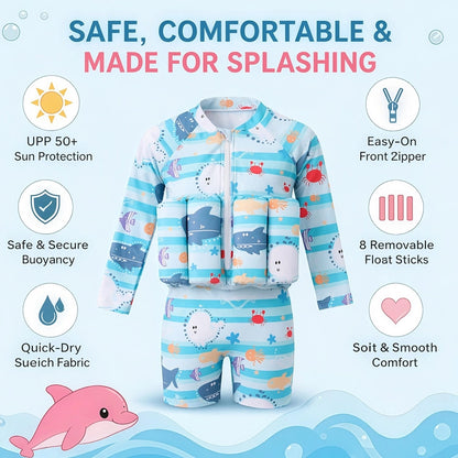 Kids Float Suit – Long Sleeve Learn-To-Swim Buoyancy Swimsuit