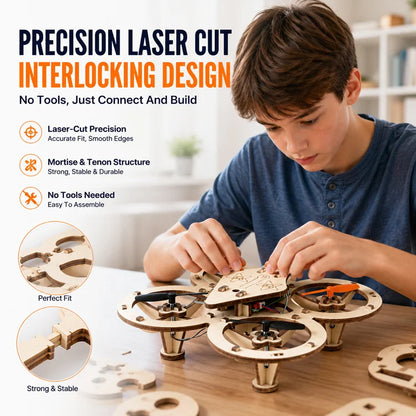 DIY Wooden RC Drone Kit – Hands-On STEM Building Toy For Kids