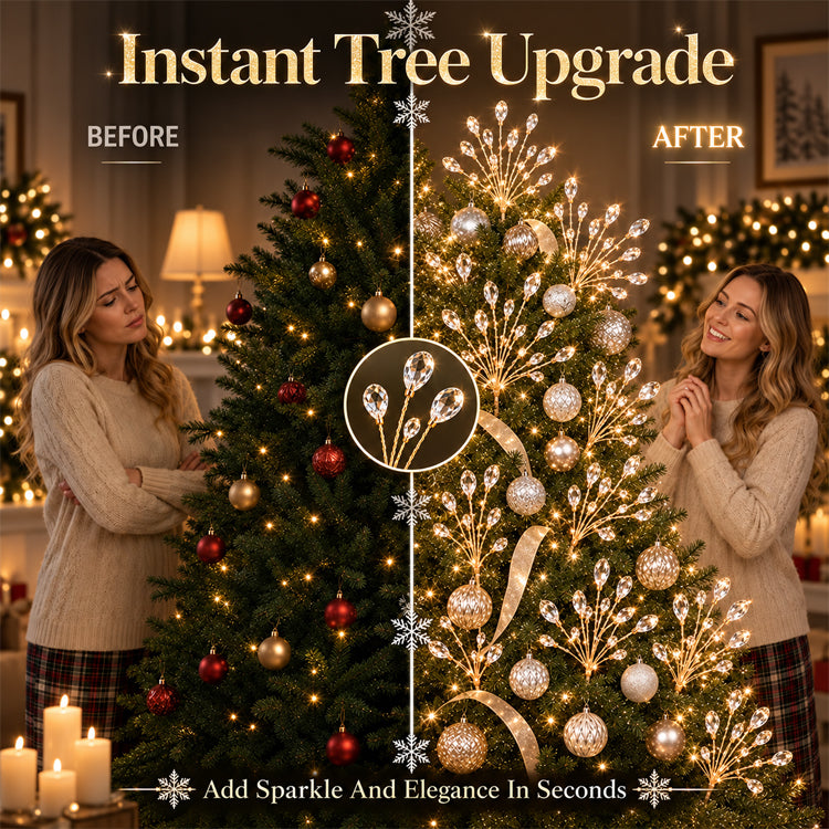 Crystal Christmas Tree Picks – Flexible Sparkling Holiday Branch Accents