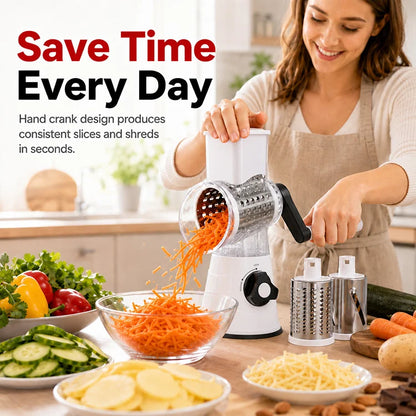 3-in-1 Rotary Vegetable Slicer – Prep Meals Up To 10X Faster