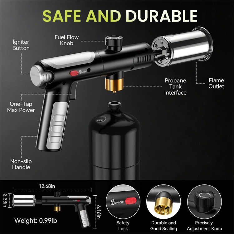 Adjustable Flame Butane Torch Gun