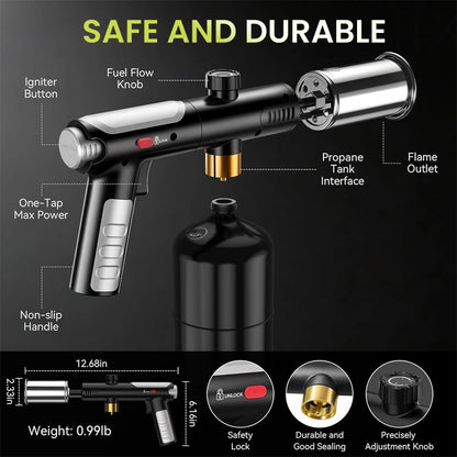 Adjustable Flame Butane Torch Gun