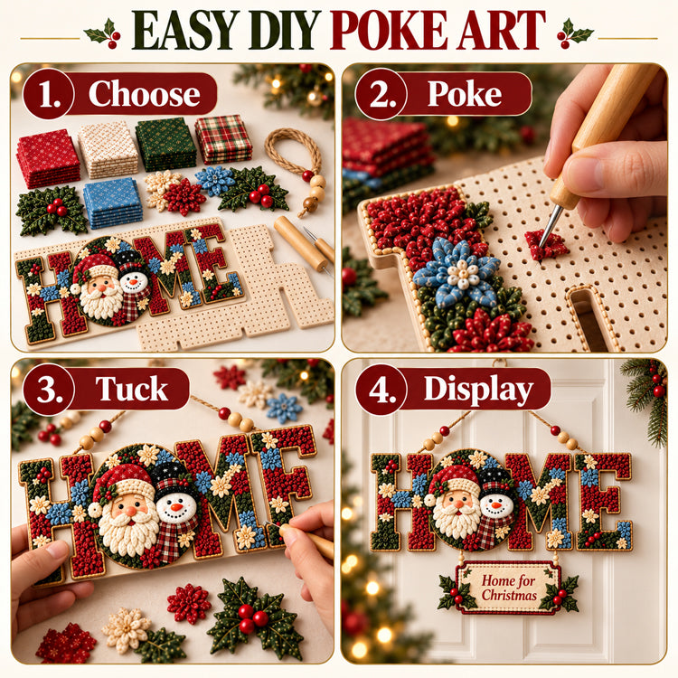 🔥Last Day 50% OFF🔥🎄 3D Fabric Poke Art DIY Kit | No-Sew Home Design