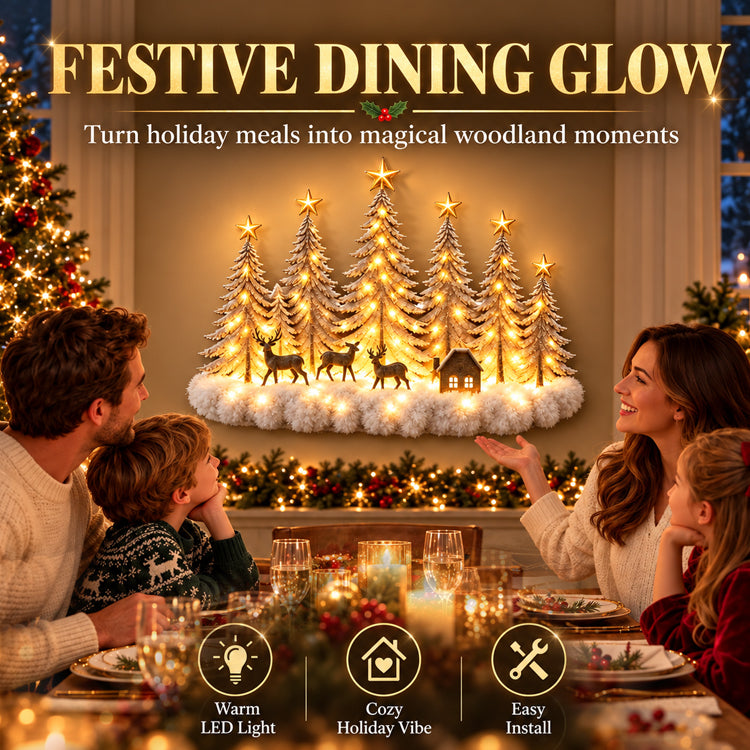 Lighted Christmas Snowy Forest Wall Decor
