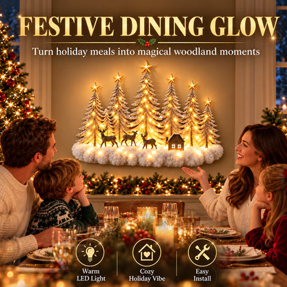 Lighted Christmas Snowy Forest Wall Decor